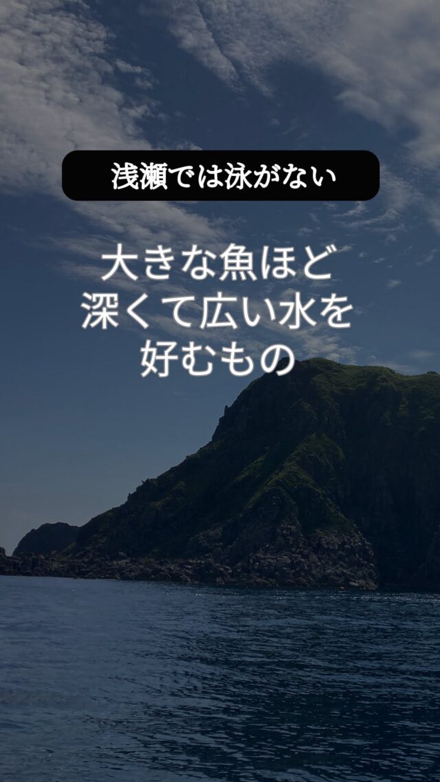 大物は、浅瀬では泳がない。
呑舟の魚は枝流れに遊ばず。